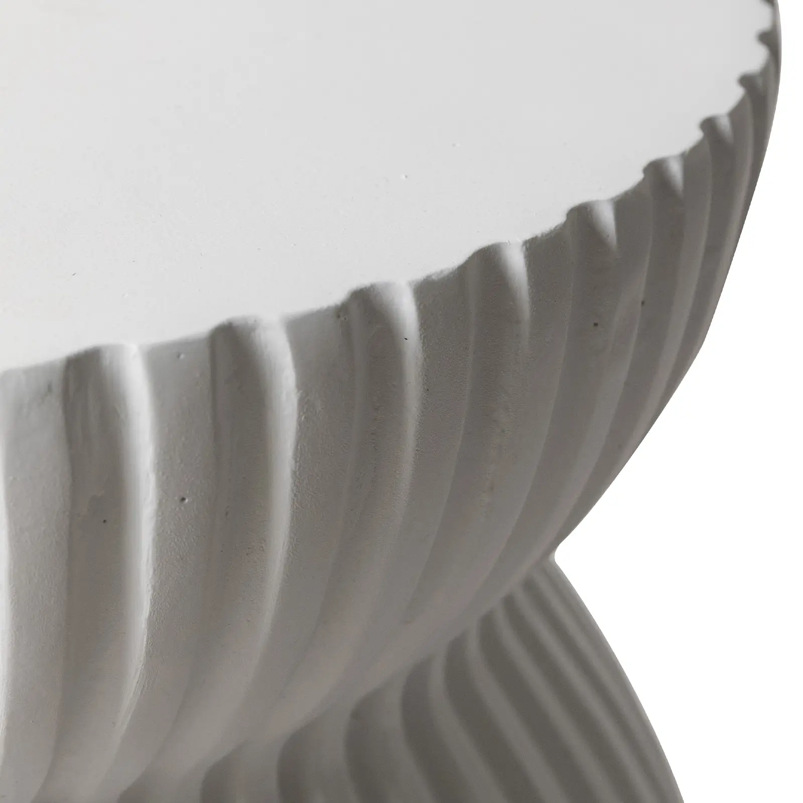 LeisureMod Mander Fiberstone Side Table – Ribbed Hourglass End Accent Table - Picture 34 of 37